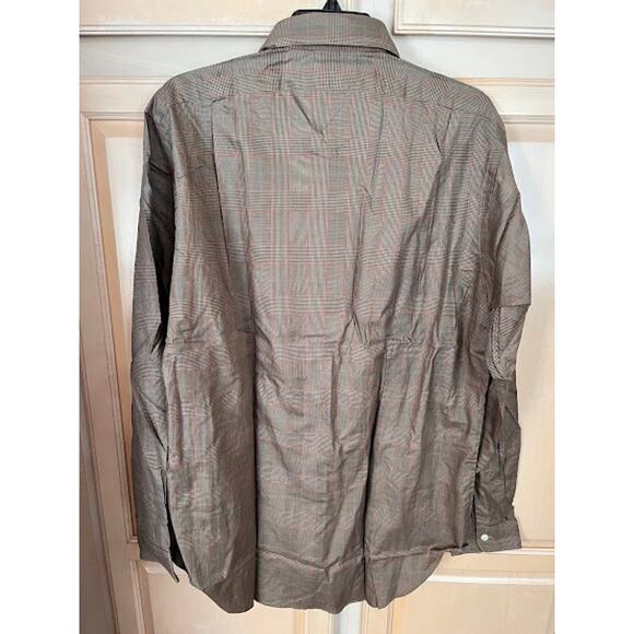 Vintage 80s New Garfinckels Shirt Brown Red Plaid Button Down Size L - Picture 2 of 8